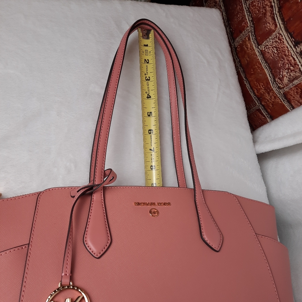 Michael Kors Genuine Saffiano Leather Blush Pink Tote Bag - Picture 16 of 16